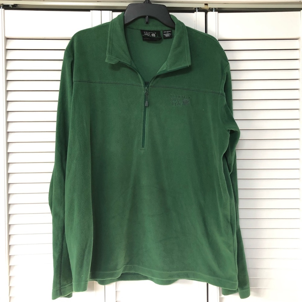 Mountain Hardwear green fleece quarter zip L